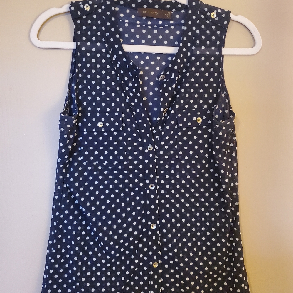 The Limited Sheer Top, Navy, Medium